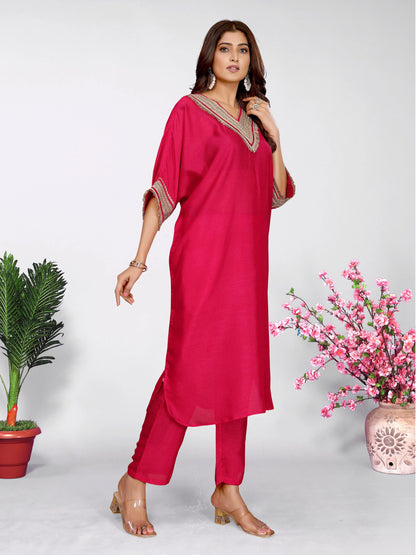 Crumble Pink Kaftan Set