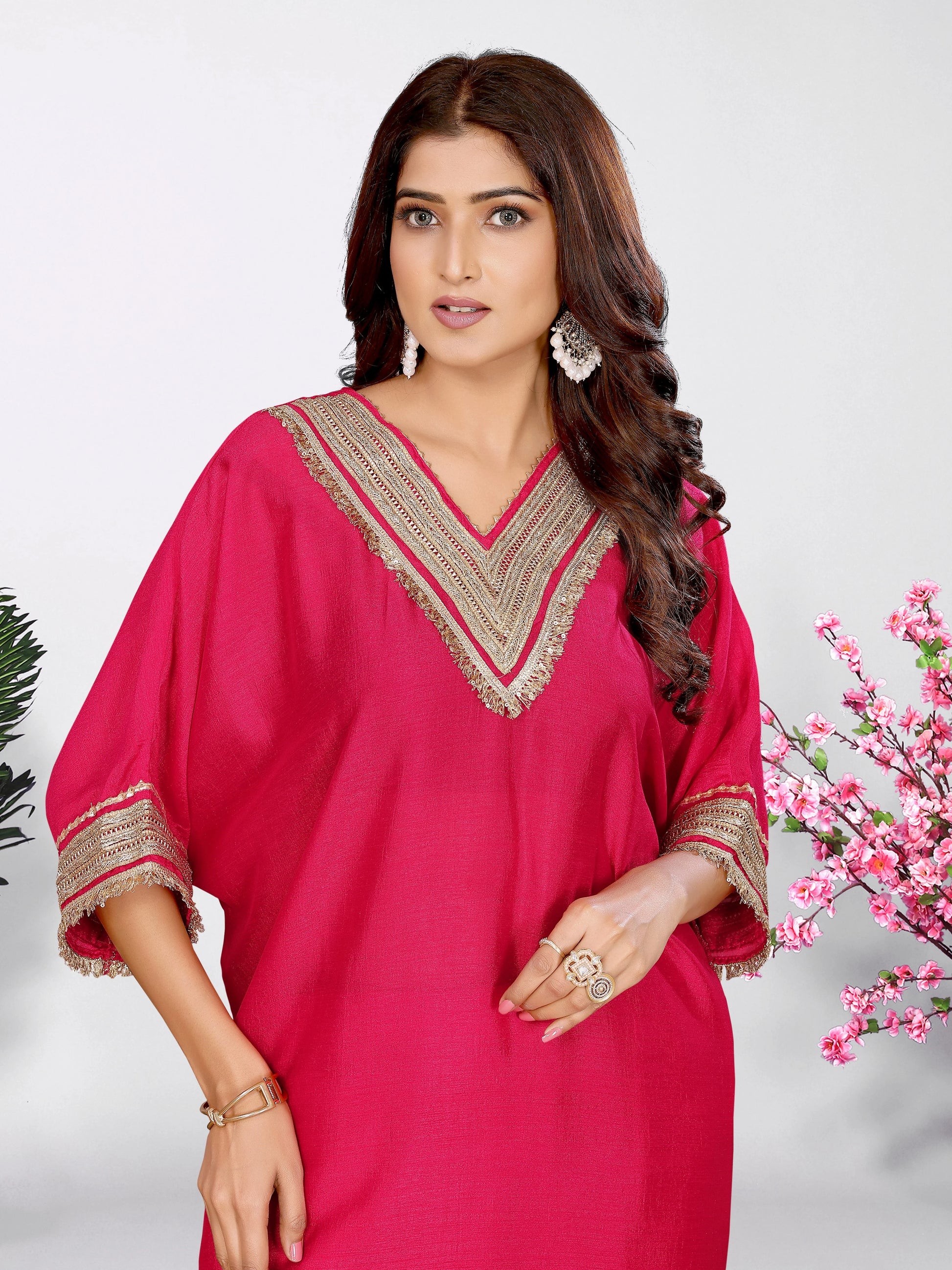 Crumble Pink Kaftan Set