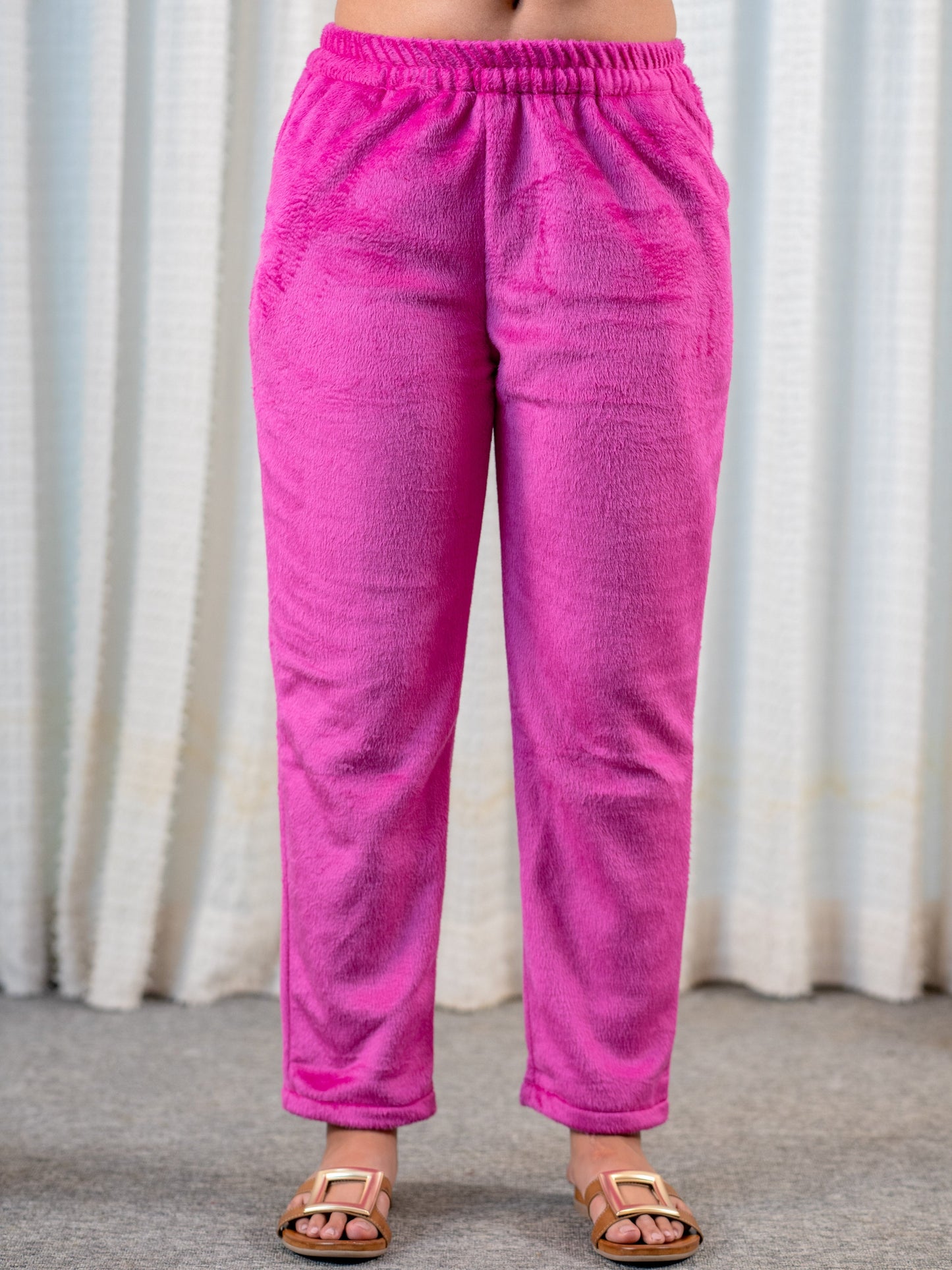 High Neck Super Soft Hot Pink Woollen Set