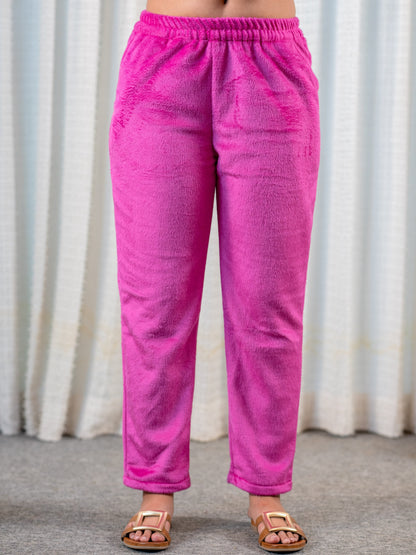 High Neck Super Soft Hot Pink Woollen Set