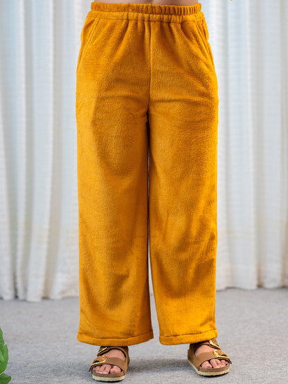 PinTuck Mustard Long Kurta Super Soft Woollen Set