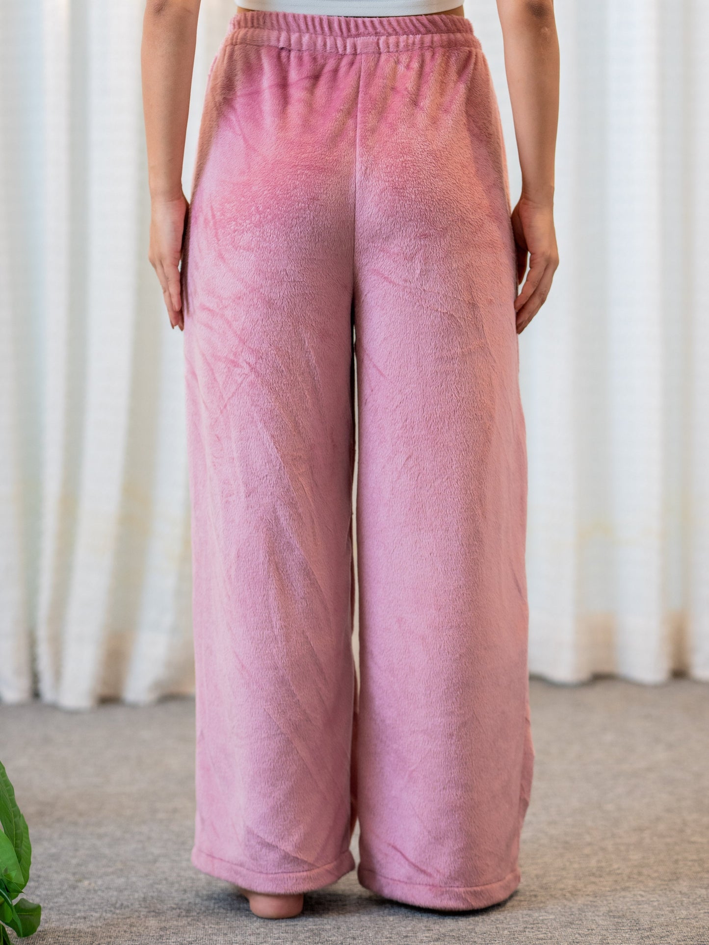 V Neck Super Soft Candy Pink Long Kurta woollen Set