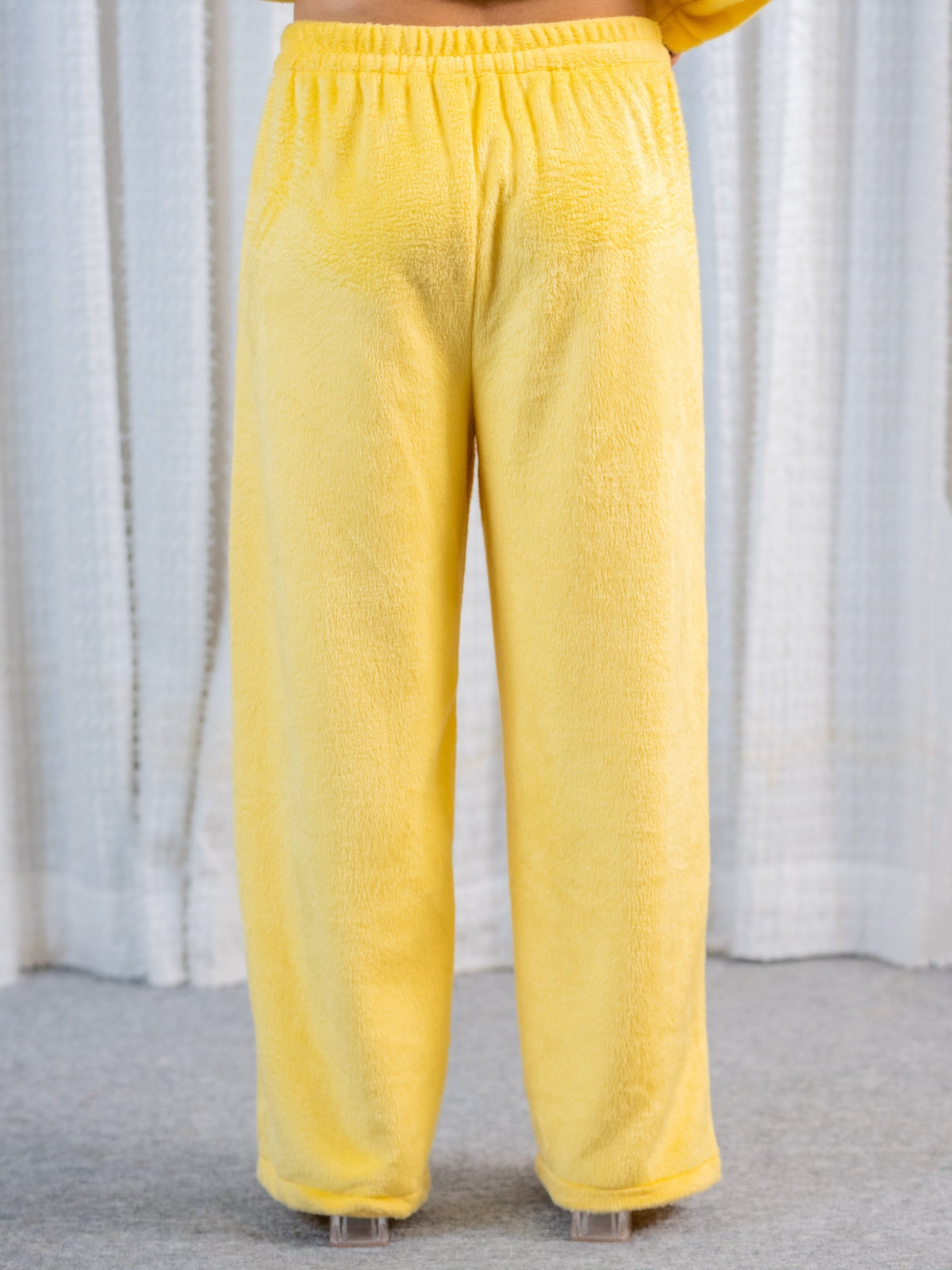 Pastel Yellow Super Soft Woollen Bow Pajama Set