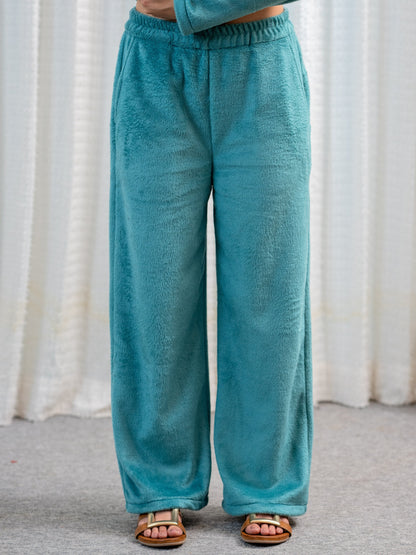 Super Soft Sea Green Classic Pleated Woollen Set