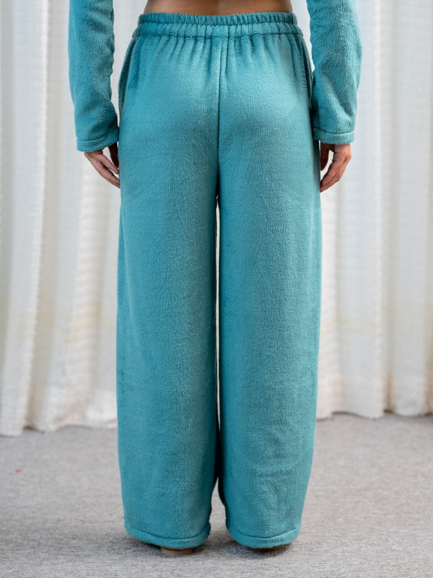 Super Soft Sea Green Classic Pleated Woollen Set