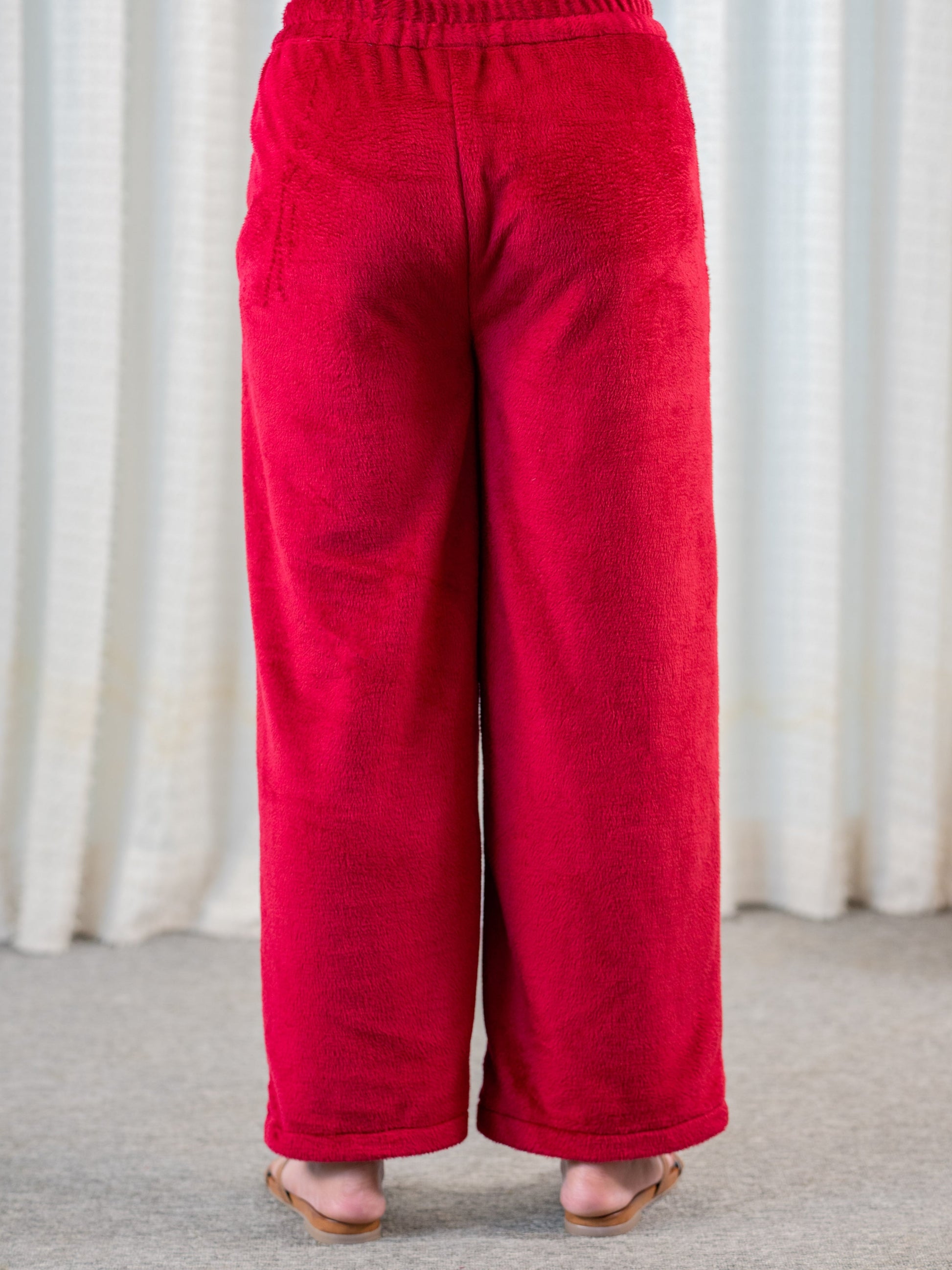 Super Soft Maroon Classic Pleated Woollen Set