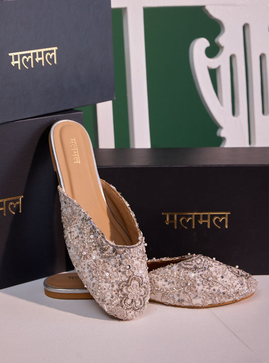 Rhida Silver Vegan Open Back Jutti