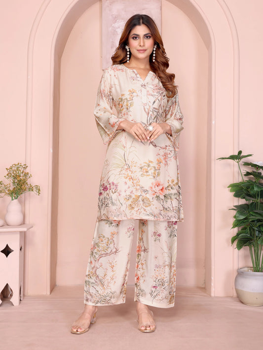 Ethereal Elegance – Pastel Floral Co-ord Set