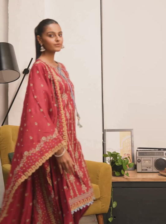 Celia Wool Wine Kurta Set