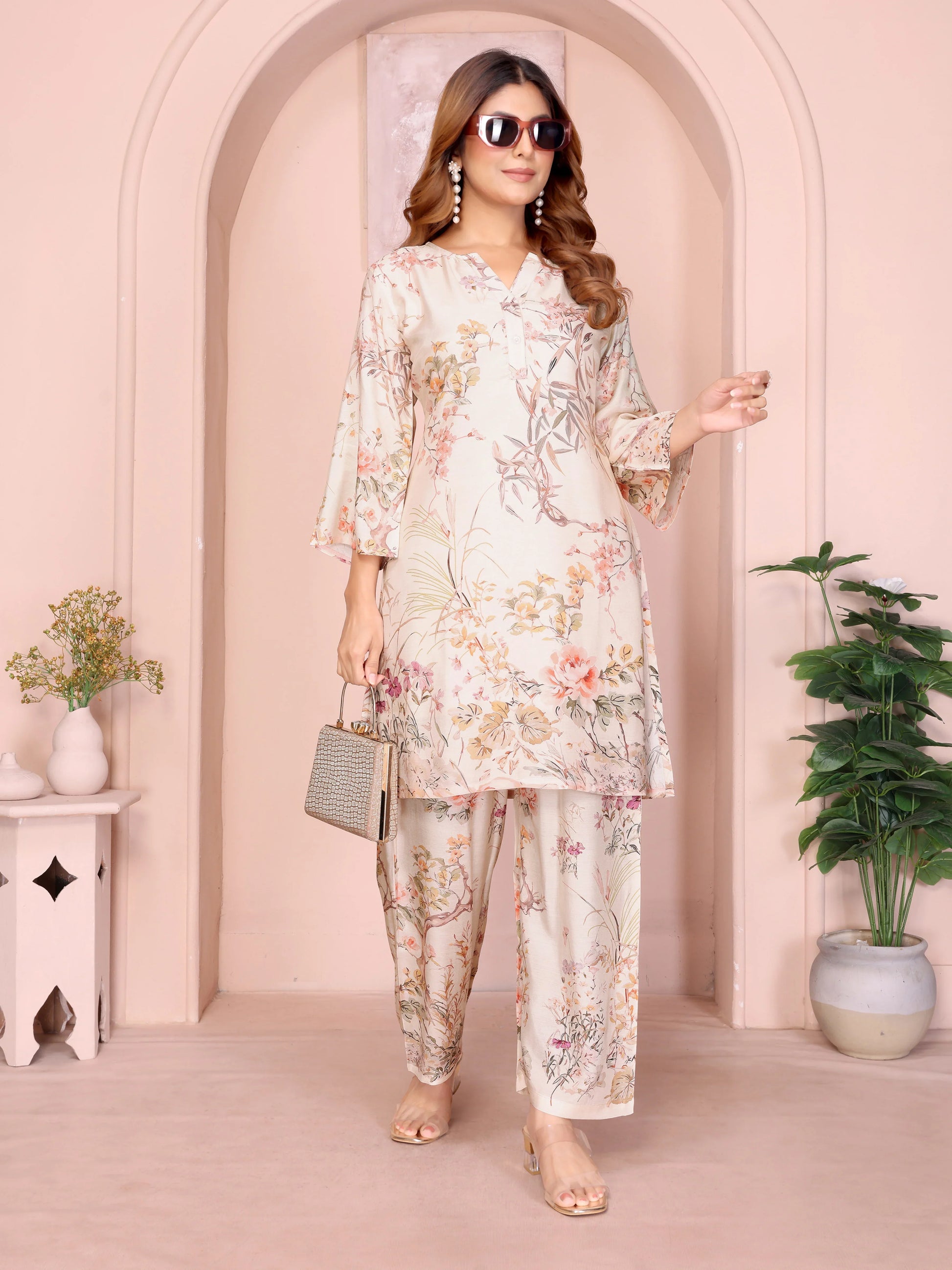 Ethereal Elegance – Pastel Floral Co-ord Set